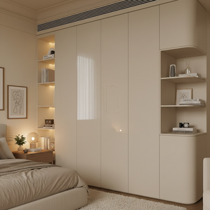 Элитный шкаф-купе из массива дерева на заказ в европейском современном стиле, прочный шкаф для спальни - Product Image 1