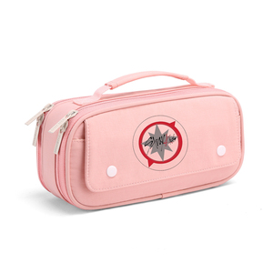 Estuche para Lápices de Gran Capacidad, Multicapa, Portátil, Color Rosa, Bolsa de Papelería para Estudiantes de Primaria - Product Image 1