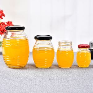 Dispensador de bote de <span class=keywords><strong>miel</strong></span> ovalado, bote de cristal para mermelada, 500 gramos - Product Image 5