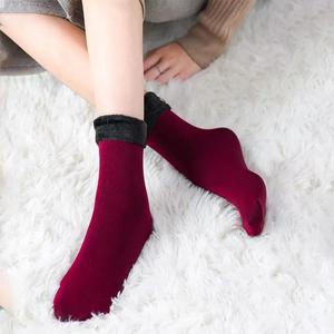 Mùa Đông Vớ Sang Trọng Ấm Áp Sàn Nhà Thoải Mái Của Phụ Nữ Bán Buôn Vớ Len Nhung Dày Vớ Nhiệt - Product Image 5