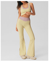 Nouveauté : Ensemble de sport 2 pièces pour femme, imprimé à pois, coupe ajustée, respirant, pour yoga, entraînement, vêtements de sport, séchage rapide, ensemble de fitness pour la salle de sport