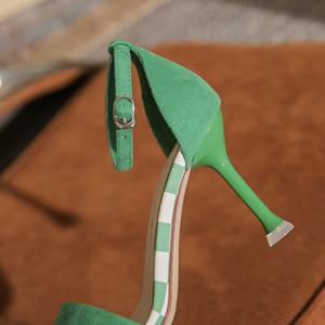 รองเท้าเจ้าสาวแบบสวม สไตล์ฝรั่งเศส-เกาหลี สำหรับผู้หญิง  แบบปิดหัว  ใส่ได้สองแบบ  ใหม่  ส้นบาง  สายปรับได้  หนังแท้  สำหรับเพื่อนเจ้าสาว - Product Image 5