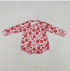 Mono de Bebé para Niña con Estampado de Corazones y Flores Rojas para el Día de San Valentín, Modelo LR2758, Gran Venta - Product Image 3