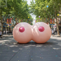 Décoration gonflable géante LED sur le thème de la santé des seins pour la sensibilisation, idéale pour les événements caritatifs, les campagnes de santé et les activités de CSR des marques