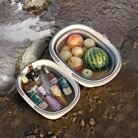 Panier à linge pliable portable, organisateur de rangement, seau à eau pliable pour le camping, écologique en PP+TPR