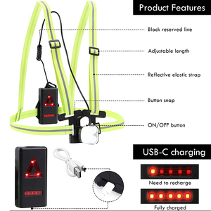 4LED Safety Reflection Infrared Blinking Run Lamp Outdoor Waterproof Night Running <strong>Light</strong> Led <strong>Chest</strong> <strong>Light</strong> for <strong>Runners</strong> - Product Image 5