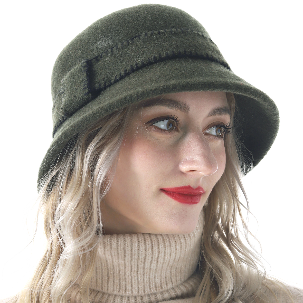 Vintage Felt Bowler Bucket Hat