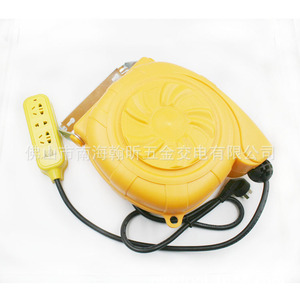 Enrollador de cable Owe de 12 m, 3 x 1,5 mm, cable de extensión retráctil automático con 3 tomas para uso en interiores y exteriores - Product Image 2