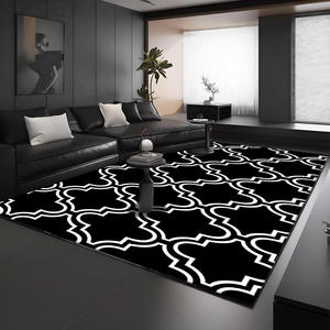 พรมลายตาข่ายหรูหรา รูปทรงสี่เหลี่ยมผืนผ้า ทนต่อคราบสกปรก ทำจากเส้นใยโพลีเอสเตอร์ สำหรับใช้ในบ้าน ทางเข้าบ้าน ห้องนั่งเล่น ห้องนอน - Product Image 3