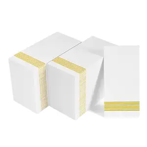 Guardanapos de papel descartáveis com logotipo personalizado 200 unidades, guardanapos de papel ecológicos para jantar
