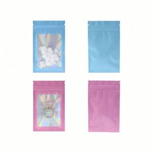 Custom Logo <b>Small</b> Resealable Holographic Bopp Packaging Zip <b>Lock</b> Transparent Plastic Bag With Logo Zipper for Packaging - Product Image 6
