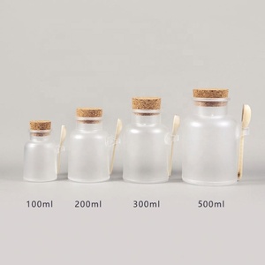Bouteille de sel de bain de haute qualité 100ml 200ml 300ml 500ml, conteneur cosmétique en ABS dépoli pour poudre faciale avec cuillère en bois - Product Image 6