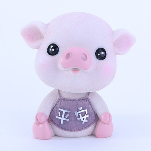 Cute Cartoon Pig Figurine Resin <b>Car</b> Dashboard Decorative <b>Ornament</b> Animal Shape Interior Accessory - Product Image 3
