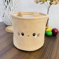 Panier de rangement pour enfants léger et durable en forme d'animal avec cadre en EVA et doublure en poly-coton doux panier d'égouttage des fruits