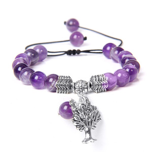 Nouveau bracelet en agate œil de tigre Daisy Fangys, corde tressée en gros, pendentif <span class=keywords><strong>Arbre</strong></span> de Vie, améthyste, bijoux, cry - Product Image 3
