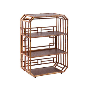 Bamboo Tea Cabinet Three Layer Display <b>Rack</b> For Living Room Bedroom Office Storage Shelf - Product Image 5