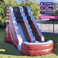 Toboggan aquatique gonflable Tie Dye 6m de qualité commerciale EN14960, personnalisable en gros, avec piscine et souffleur