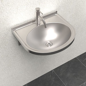 Fabrication professionnelle lavabo à <span class=keywords><strong>main</strong></span> suspendu au mur en forme d'acier inoxydable 304 pour les toilettes de l'école égouttoir des lieux publics - Product Image 3