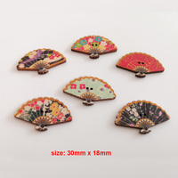 Yiwu Wintop rétro Style japonais Kimono femme ventilateur Matryoshka poupée conception Flatback deux trous en bois enfants nouveauté boutons