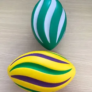 Wholesale Good Quality Custom Shaped PU Foam Stress Balls Rugby Logo Printed Stress Relief Balls