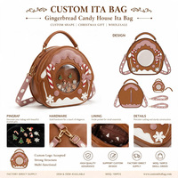 Tas Ita Bag Rumah Dongeng OEM ODM Produsen Kustom Tas Tangan Kulit PU dengan Jendela Pajangan Pin, Pembuatan Sampel dari Gambar Anda