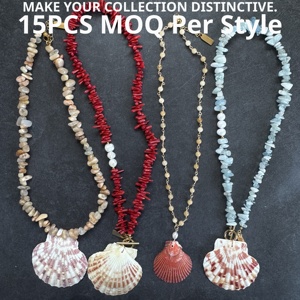 <span class=keywords><strong>Collana</strong></span> Estiva Personalizzata con Ciondolo in Conchiglia Naturale, <span class=keywords><strong>Perle</strong></span> d'Acqua Dolce e Pietre Preziose per <span class=keywords><strong>Donna</strong></span> - Product Image 1