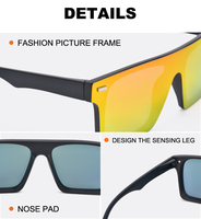 Lunettes de soleil carrées sans monture, monobloc, anti-corrosion par l'eau de mer, pour l'extérieur, la plage et les voyages