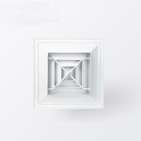 Système de climatisation Grille de diffusion d'air carrée en aluminium à 4 voies pour plafond Pièces pour système de ventilation CVC populaires