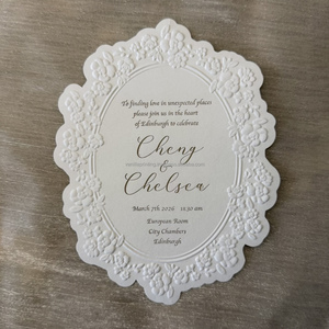 Vanilla <b>Printing</b> Custom Blind Emboss <b>Printing</b> Premium Cotton <b>Paper</b> Recycled Cardboard Invitation Greeting Card Custom Logo Model - Product Image 1