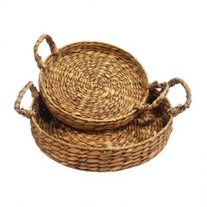 Eco-Friendly Rustic Classic Multifunction Clothing Storage Plant Fiber <b>Basket</b> Circle Shape Kitchen Home Organization Christmas - Product Image 1