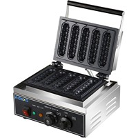 Machine à gaufres corn dog professionnelle, appareil de cuisson de saucisses antiadhésif de comptoir avec minuterie et contrôle de température pour snack-bars et traiteurs