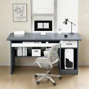 Bureau de travail <span class=keywords><strong>à</strong></span> domicile moderne, durable et ergonomique avec armoire <span class=keywords><strong>à</strong></span> classeurs verrouillable et structure <span class=keywords><strong>en</strong></span> bois robuste pour le télétravail et les études - Product Image 5
