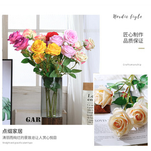 Rosa Artificial de Seda, Estilo Europeo, Decoración para Bodas y Hogar, Alta Simulación, Duradera, Accesorios para Fotografía en Exteriores - Product Image 5