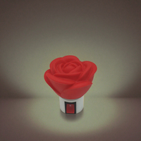 Veilleuse LED GuangLi W007 Mini Rose à interrupteur, design moderne et autonomie de 8000 heures pour chambre à coucher