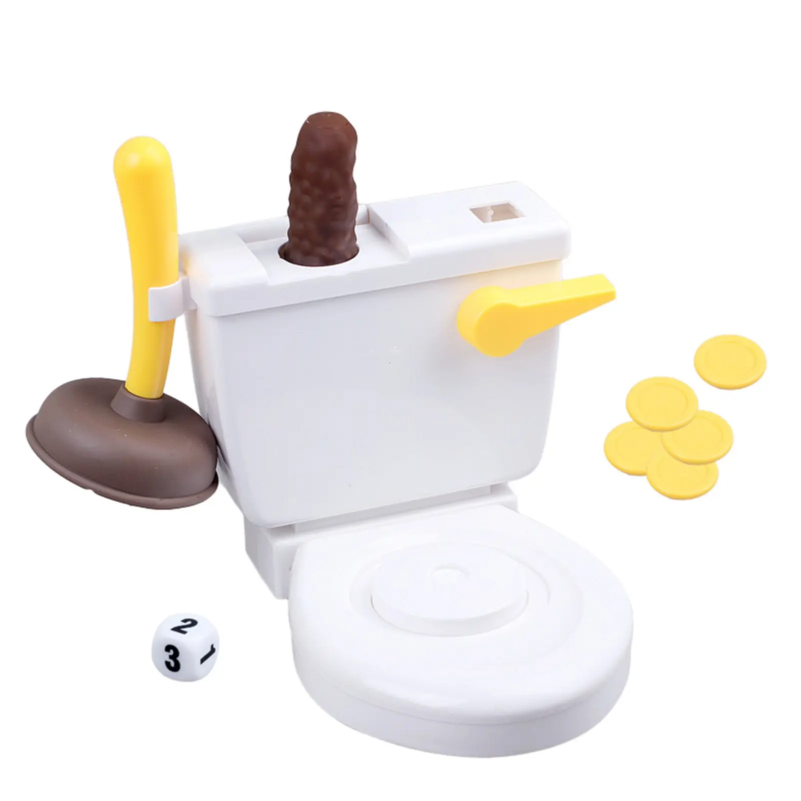 Toilet Flush Toys Set Plastic Poop Toilet Plunger Die Fun Toys For Children Flushing Frenzy Game Family Party Games For Children