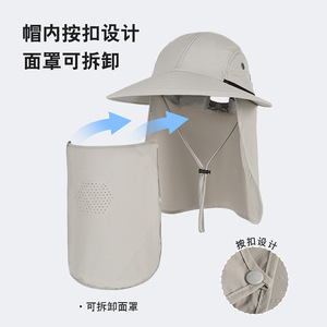 Qianqianwo Outdoor Sun Hat One Size Quick-drying Wide Brim Breathable Fishing Hiking Protection Hat - Product Image 2