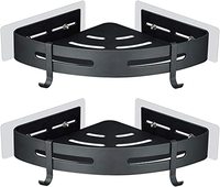 Étagère d'angle murale auto-adhésive moderne pour chambre, hôtel, salle de bain, cuisine, en fer, à double niveau, pour extérieur