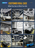 Système d'éclairage hexagonal modulaire et connectable DIY, plafonnier LED hexagonal en chaîne, kit prêt à l'emploi pour garage