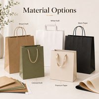 Papier laminé de luxe personnalisé avec poignée, emballage cadeau imprimé haut de gamme avec finition mate ou brillante pour les marques de vente au détail