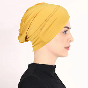 Gorro suave de alta elasticidad para pacientes con cáncer, protección para el cabello, Color sólido, logotipo personalizado, suéter para mujer, gorros - Product Image 4