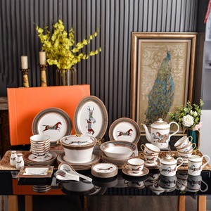 Hot Selling European Style Ceramic Tableware Series Bone China Tableware for Home Use - Product Image 1