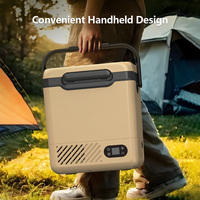 Glacière électrique 12L/18L Mini réfrigérateur à batterie au lithium Mini réfrigérateur portable pour camping en plein air Réfrigérateur avec poignée