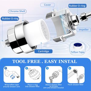 Vòi Hoa Sen Lọc 20-STAGE Shower Head lọc đánh bóng Chrome cho cứng wate sản lượng cao tắm lọc nước để loại bỏ - Product Image 6