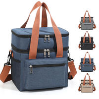 Sac de pique-nique portable isolé de 20 litres à grande capacité personnalisé sac à lunch à double épaisseur boîte de rangement réutilisable et étanche pour camping en plein air