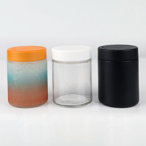 Riporto personalizzato di prodotti secchi con fiori di erbe sigillati 3.5g nero opaco 3 once a <span class=keywords><strong>bocca</strong></span> larga a prova di bambino contenitore in vetro - Product Image 4