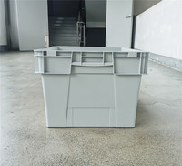Boîte de rangement en plastique empilable solide recyclable grise Cargo Logistics Turnover Crate