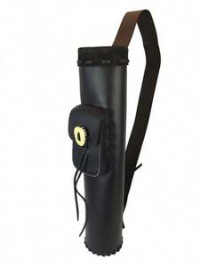 Échantillon gratuit, carquois à flèches en cuir artisanal de haute qualité, produit de tir à l'arc pour la chasse, carquois de poche avant - Product Image 2