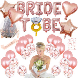 Conjunto <span class=keywords><strong>de</strong></span> decoración <span class=keywords><strong>de</strong></span> fiesta para despedida <span class=keywords><strong>de</strong></span> soltera, pegatinas <span class=keywords><strong>de</strong></span> tatuaje, correa para el hombro, oro rosa, novia, globo - Product Image 2