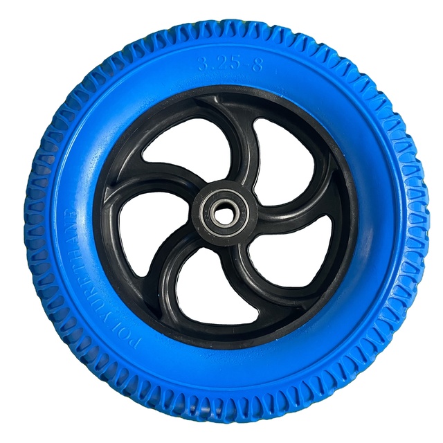 KS1402 3.25-8 Korean Trolley Solid PU Wheels 100kg Load Capacity Double Ball Bearing