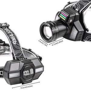 Lampe frontale T166 avec écran numérique de 9,2 cm, rechargeable, lumière LED blanche, utilisation en extérieur - Product Image 1